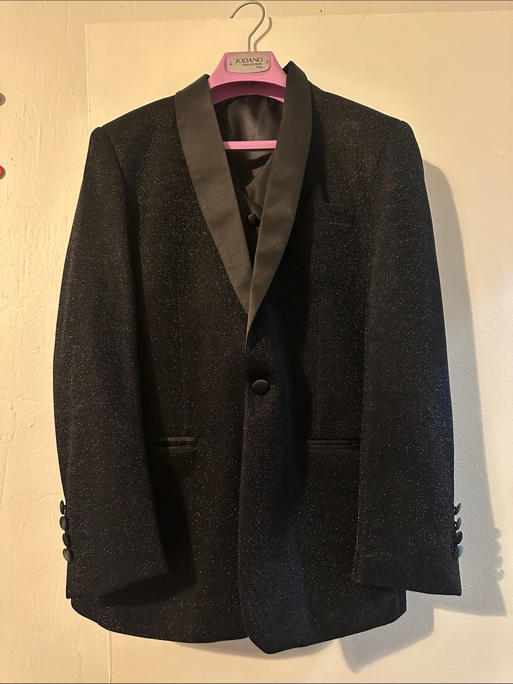 Black Sparkle suit with black vest